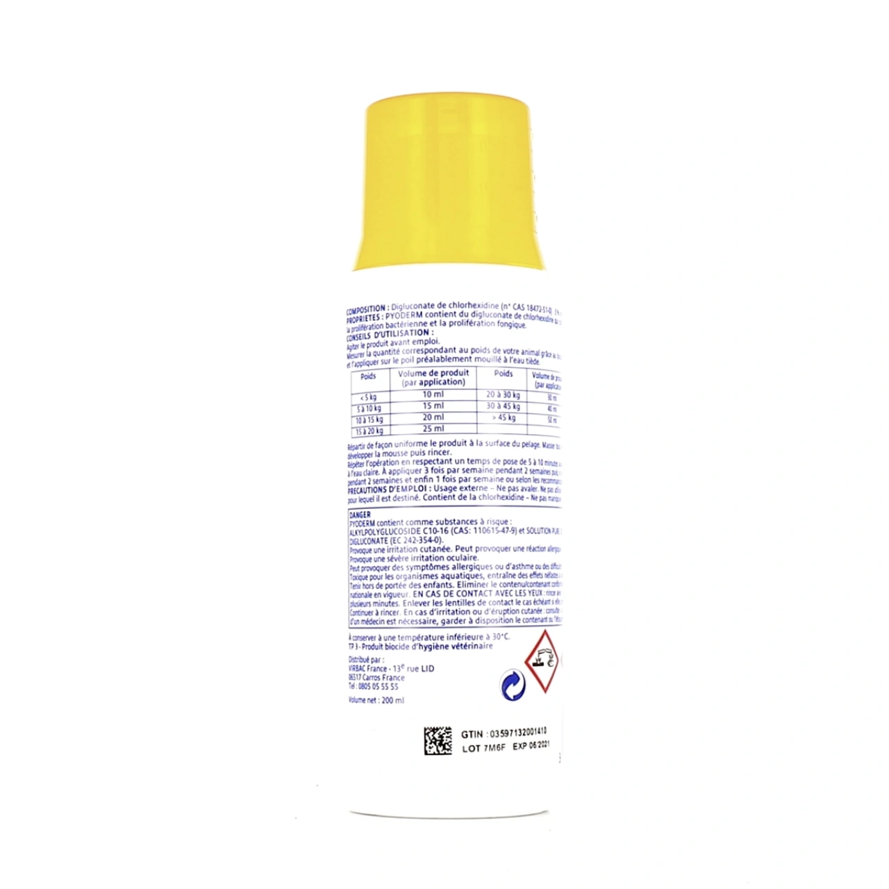 Virbac Pyoderm Shampooing Antiseptique pour Chiens et Chats - Vue 2