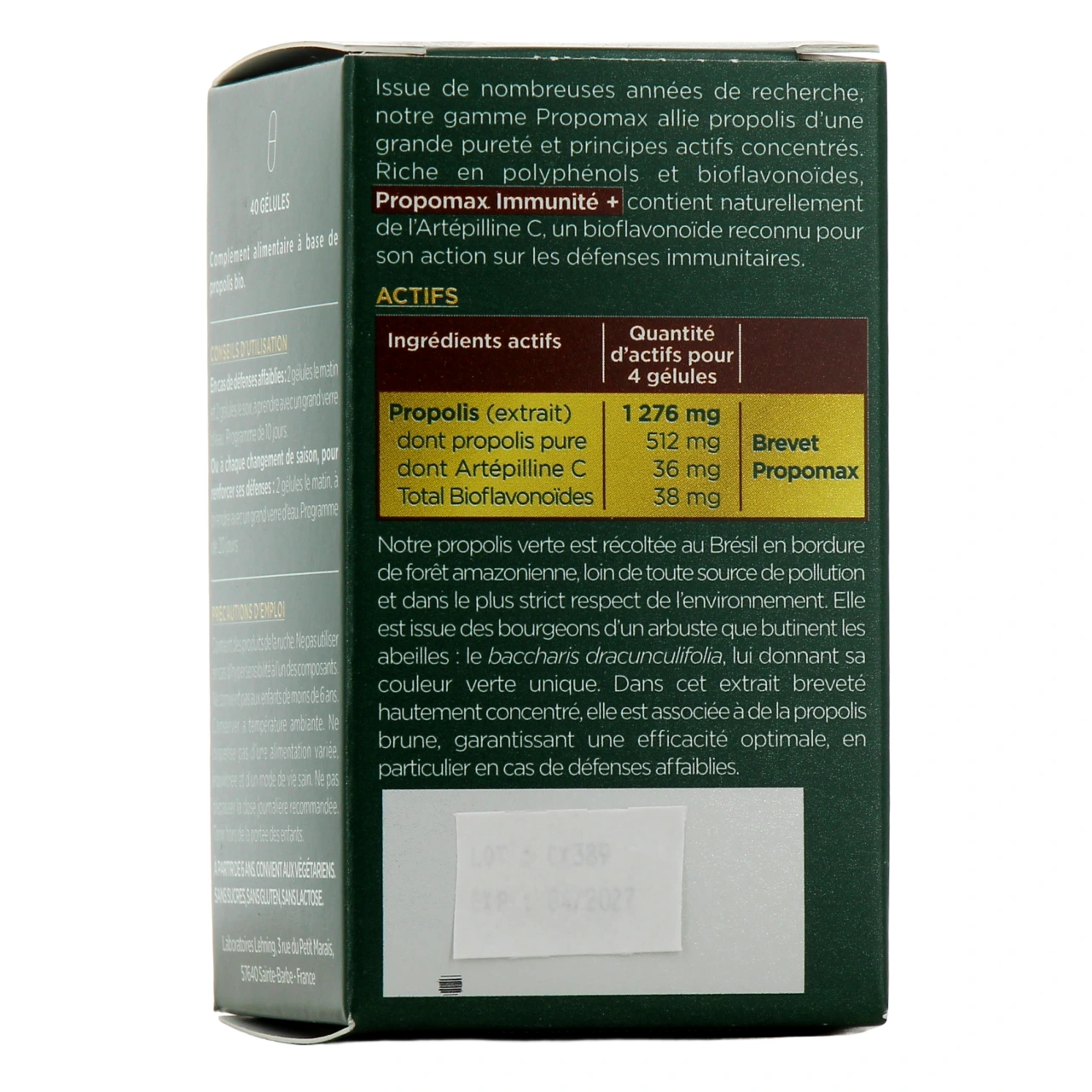 Lehning Propomax Gélules Immunité Extrait de Propolis Bio - Vue 3