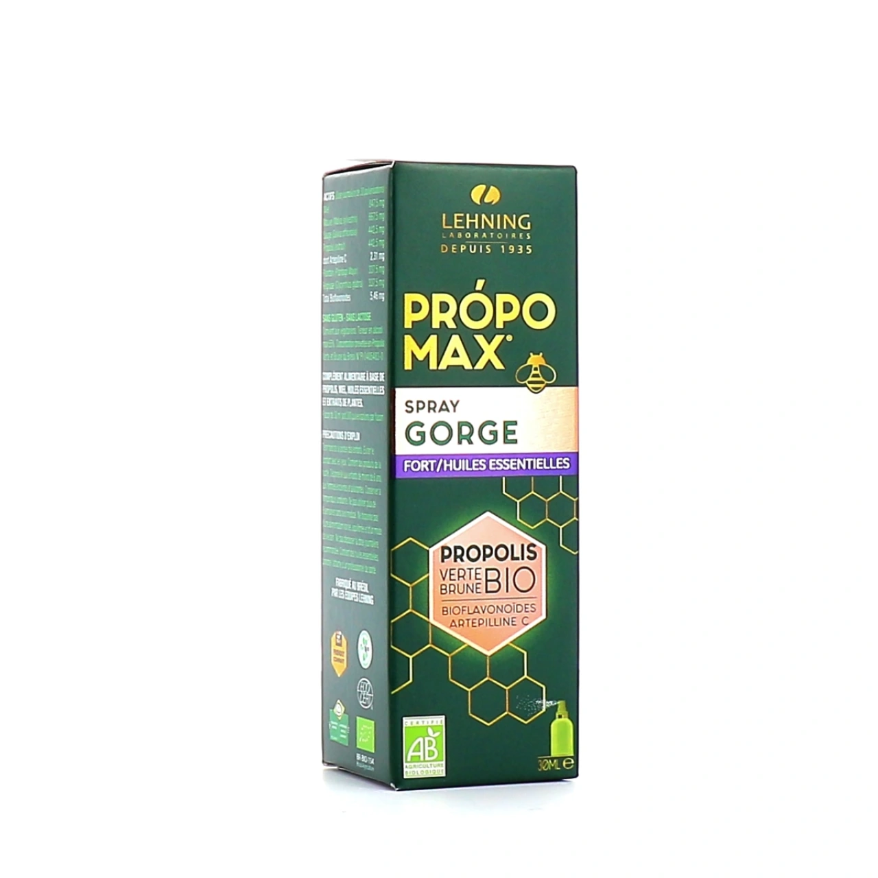 Lehning Propomax Spray Gorge Fort Propolis Bio - Vue 3