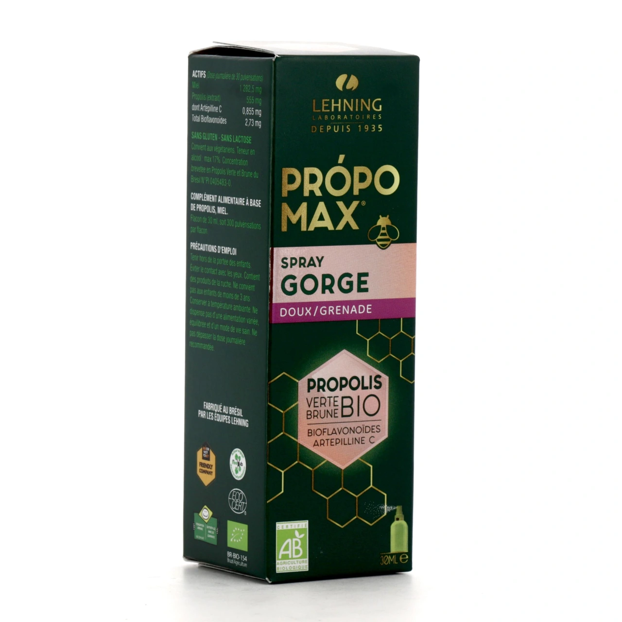 Lehning Propomax Spray Gorge Doux Grenade Propolis Bio - Vue 3