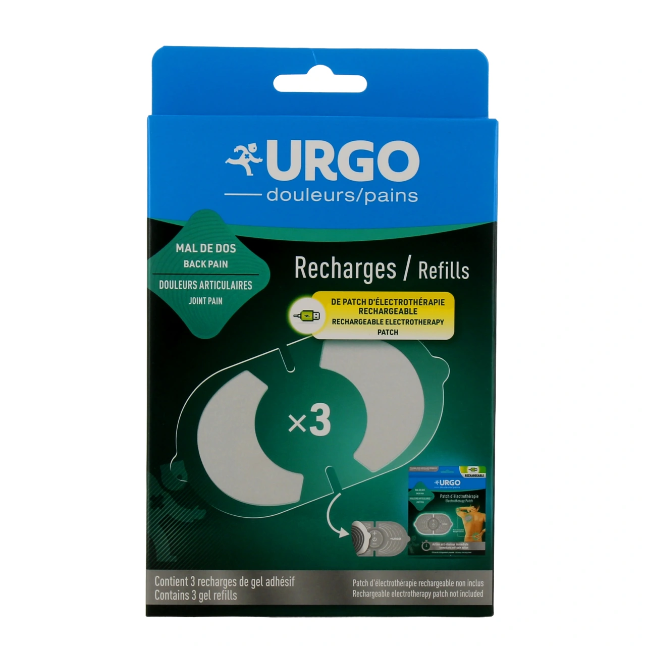 Urgo Douleurs 3 Recharges de Patch d’Électrothérapie Rechargeable - Vue 2