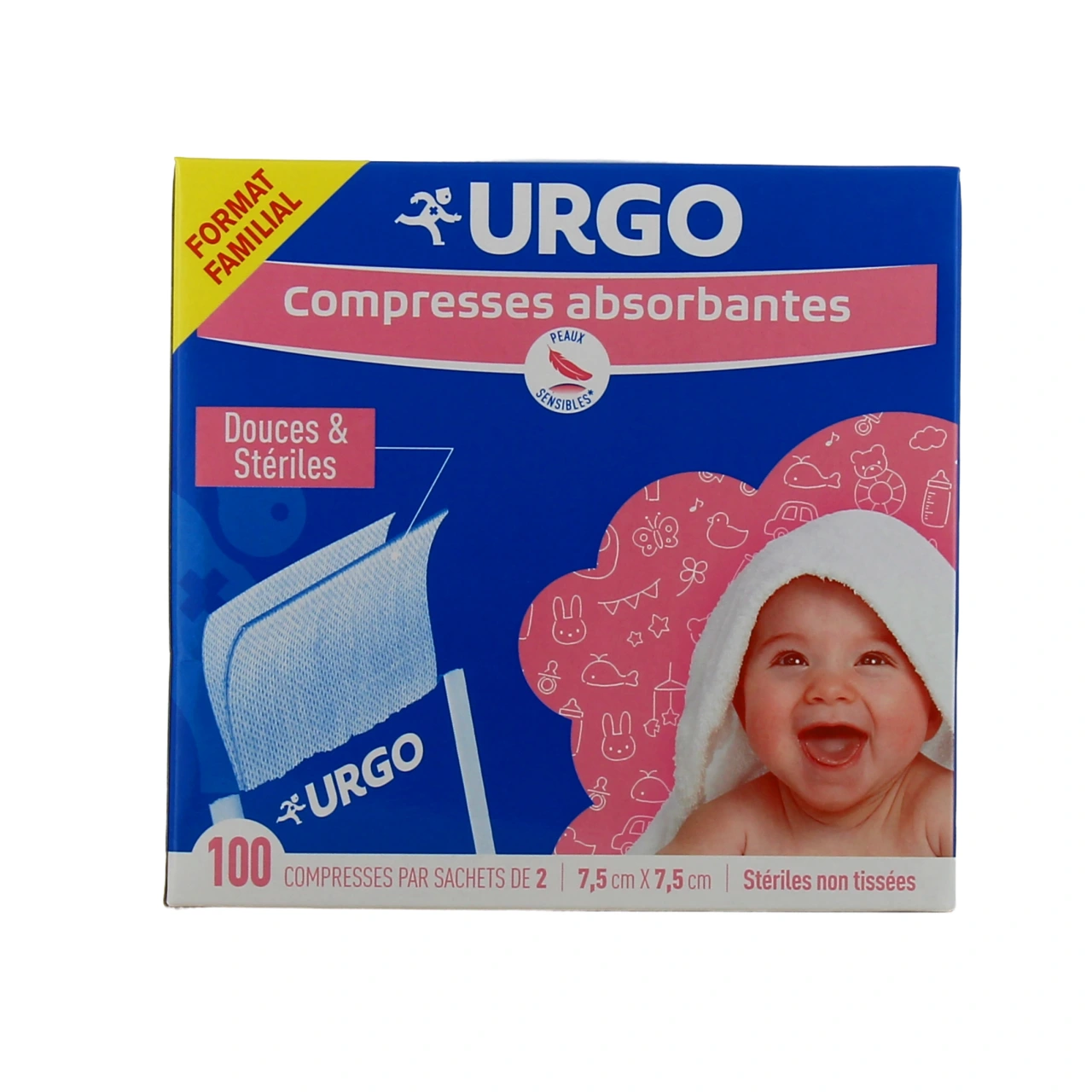 Urgo Compresses Absorbantes Stériles non tissées 7.5 cm x 7.5 cm - Vue 3