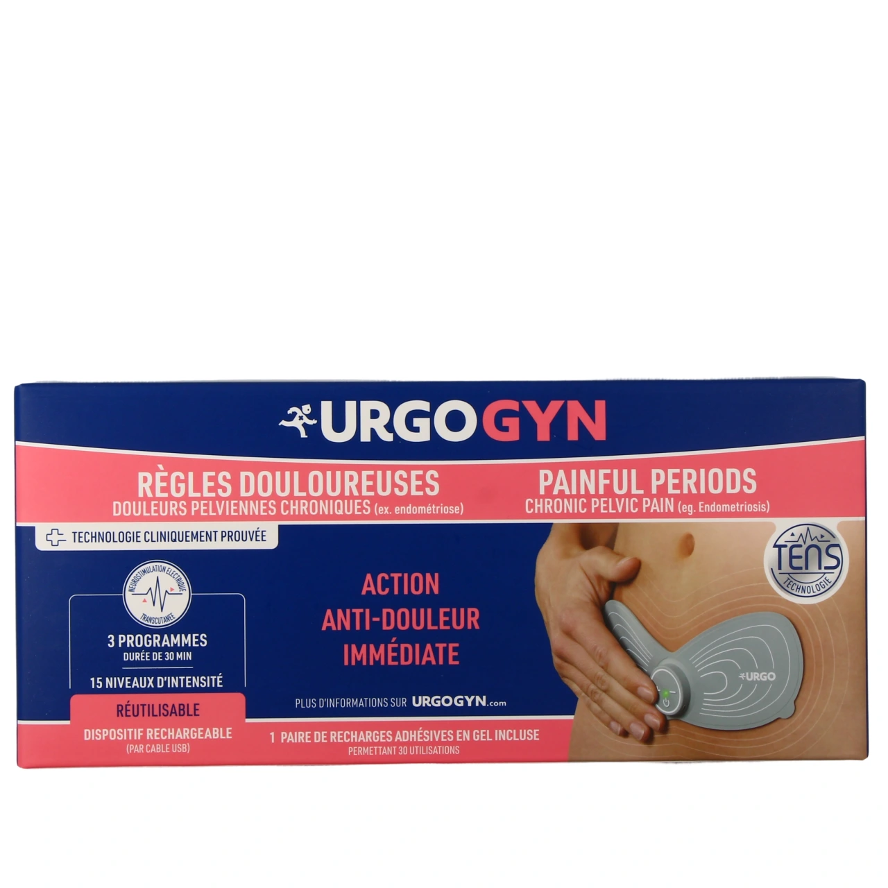 Urgo Patch Electrothérapie règles douloureuses rechargeable - URGOGYN - Vue 2