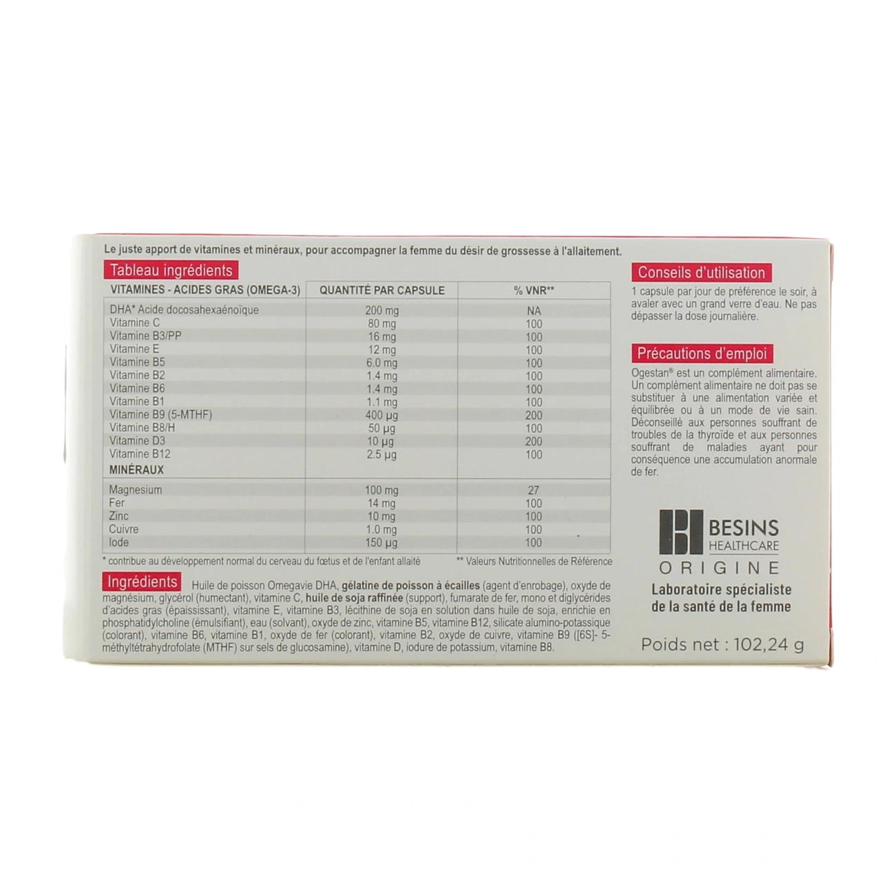 Ogestan Supplémentation Grossesse - Vue 3
