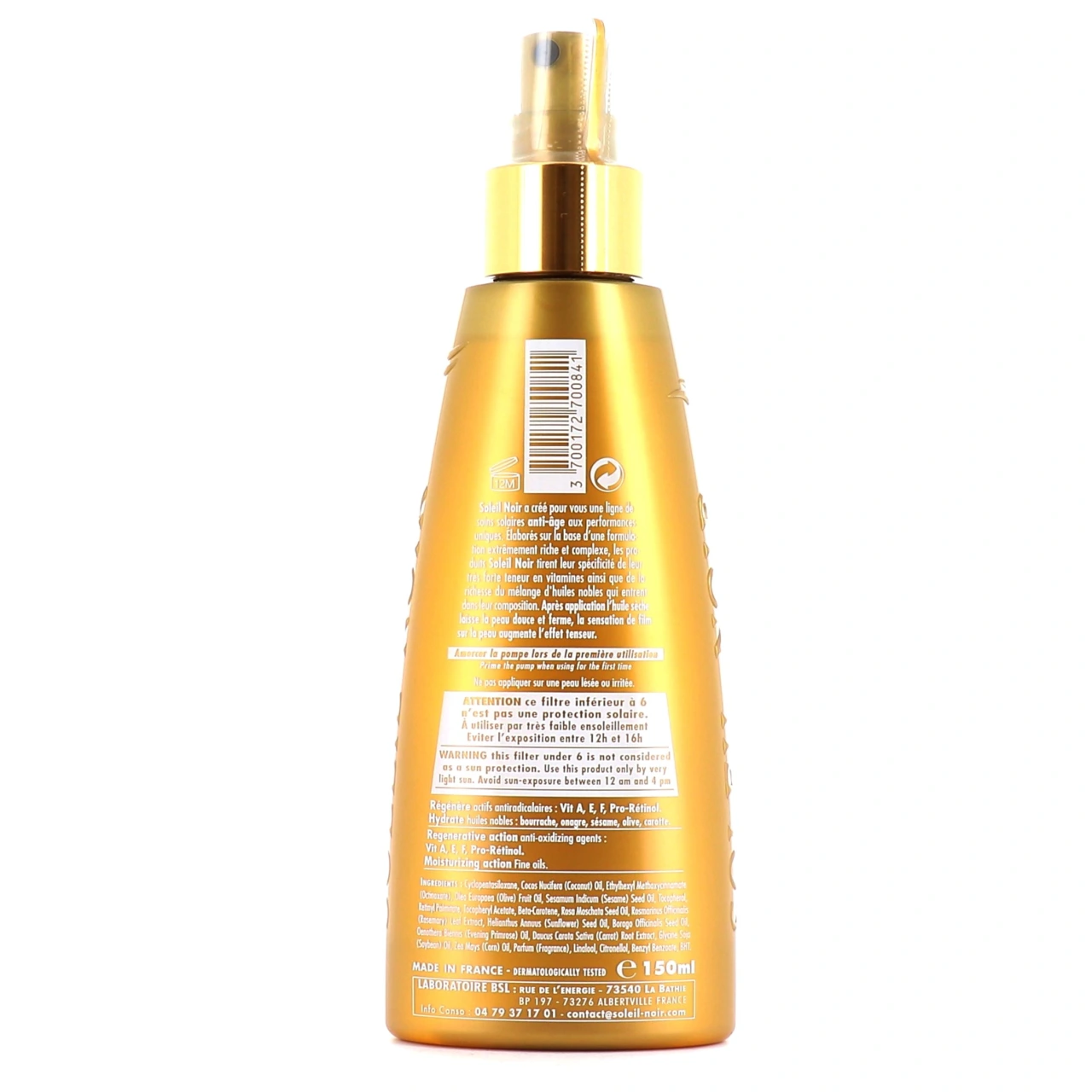 Soleil Noir Spray Huile Sèche Vitaminée Bronzage Intense - Vue 4