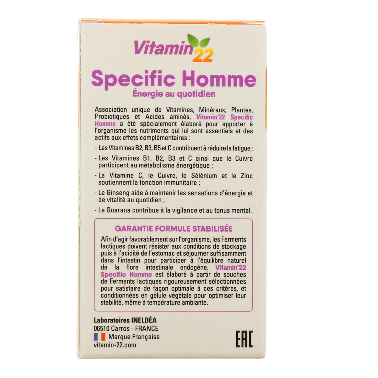 Vitamin'22 Specific Homme - Vue 3