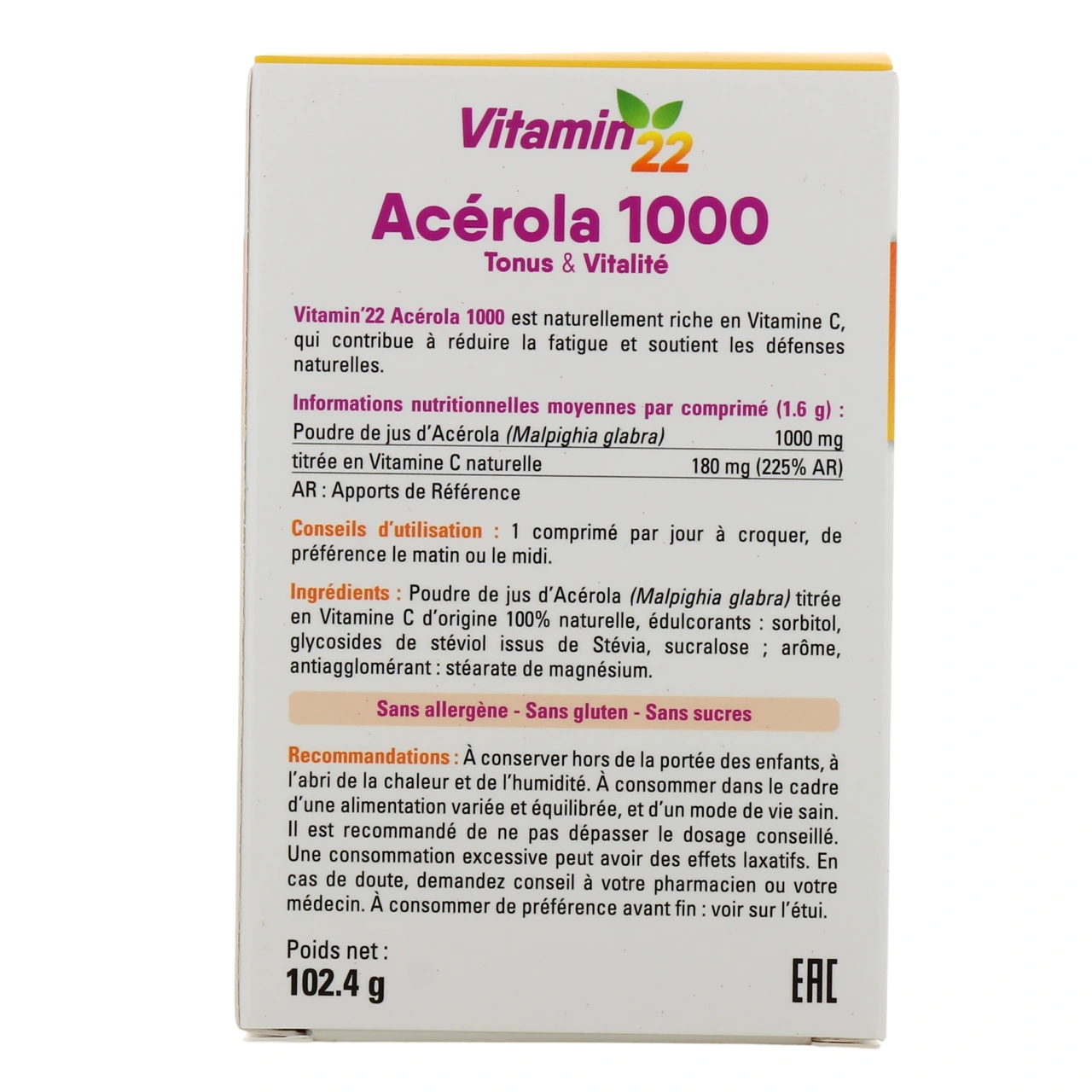 Vitamin'22 Acérola 1000 Vitamine C - Vue 6