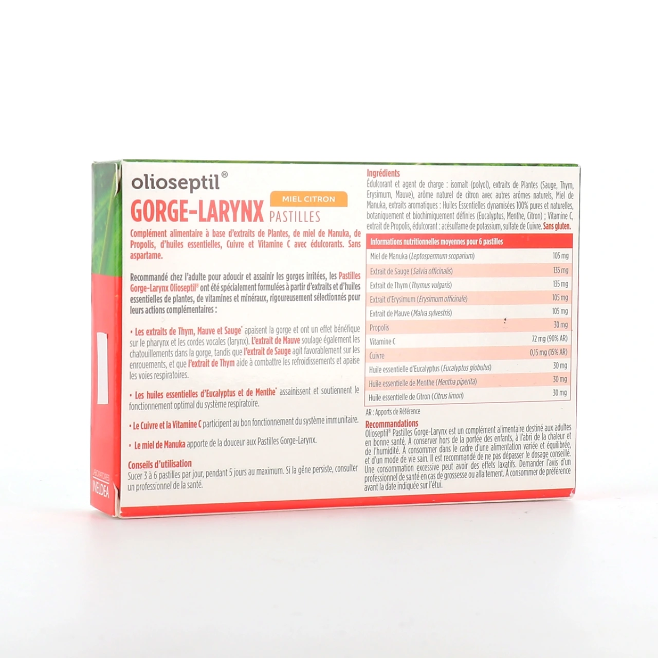 Olioseptil Pastilles Gorge Larynx - Vue 2