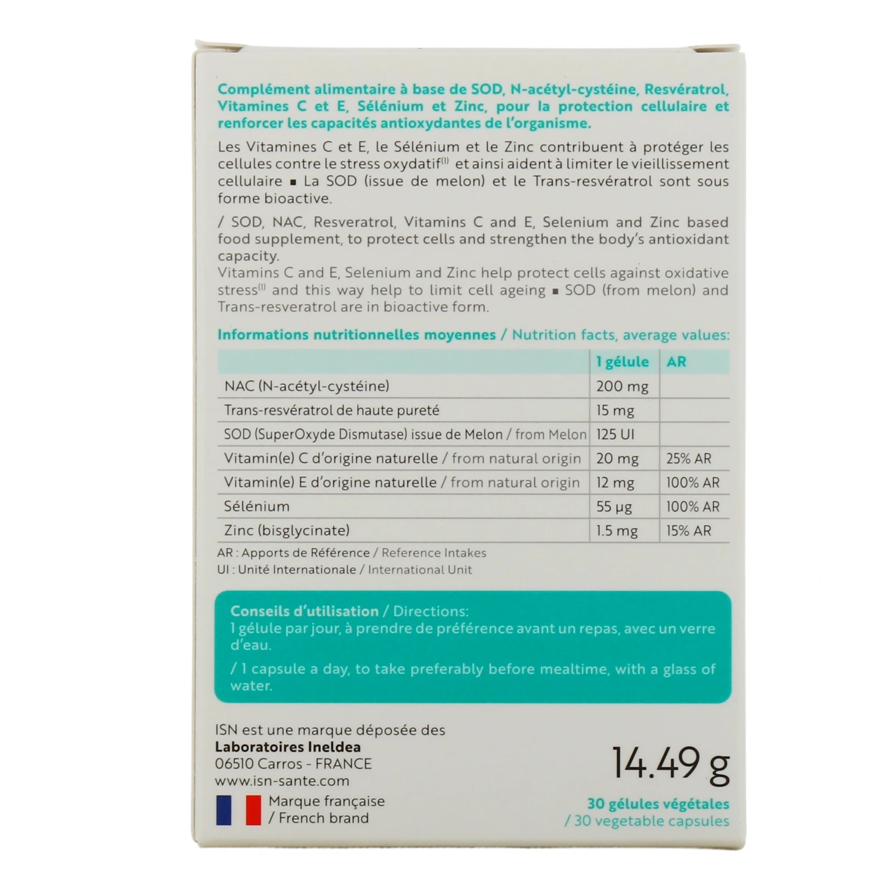 Supleox Antioxydant Protection Cellulaire - Vue 3