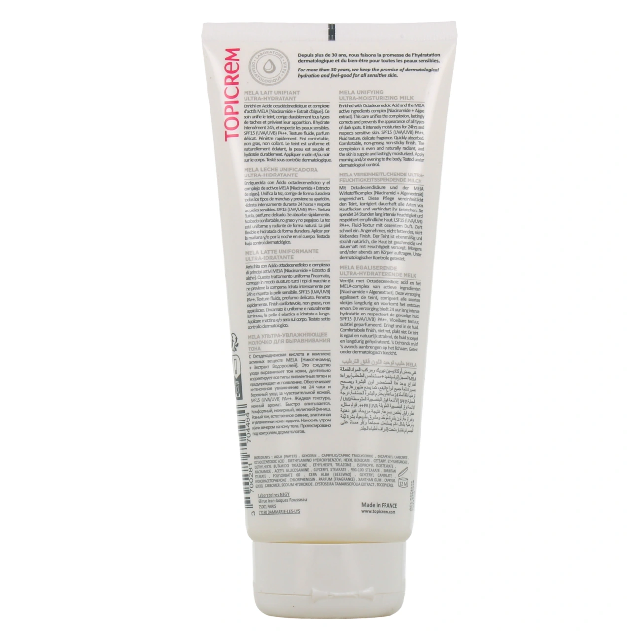 Topicrem Mela Lait Unifiant Ultra-Hydratant SPF 15 - Vue 3