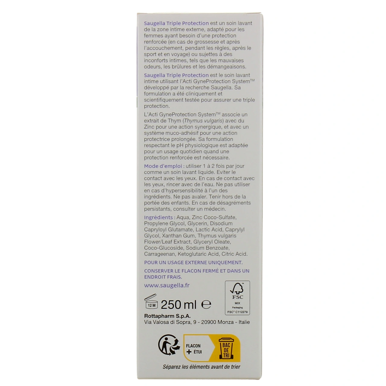 Saugella Expert Soin Lavant Intime Triple Protection - Vue 3