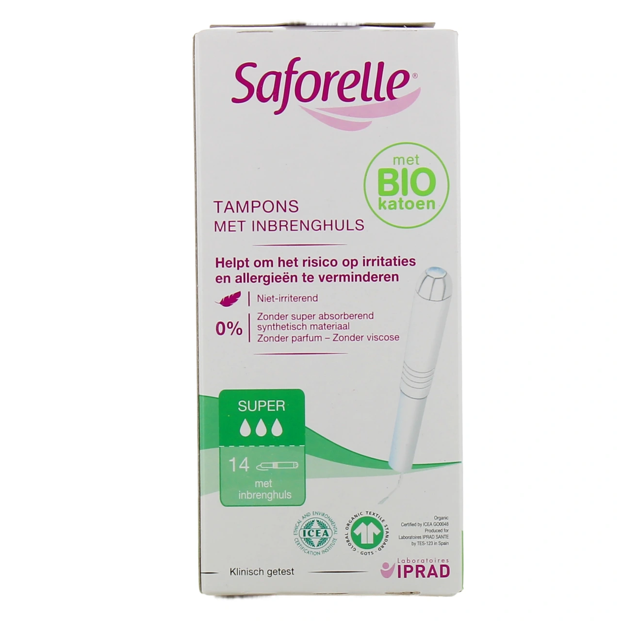 Saforelle Tampons avec applicateur Coton Bio - Vue 3