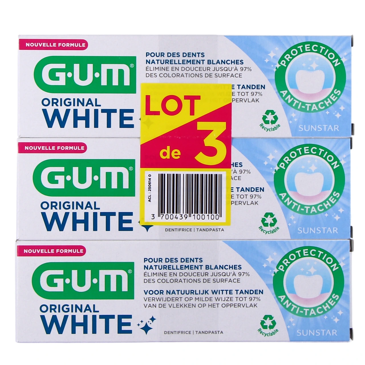 Gum Original White Dentifrice Blancheur - Vue 2
