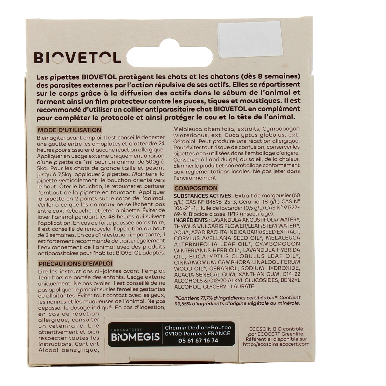 Biovetol Antiparasitaire Pipettes Chaton / Chat - Vue 9