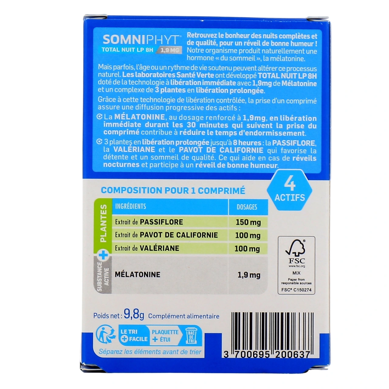Somniphyt Total Nuit LP 1,9 mg - Vue 3