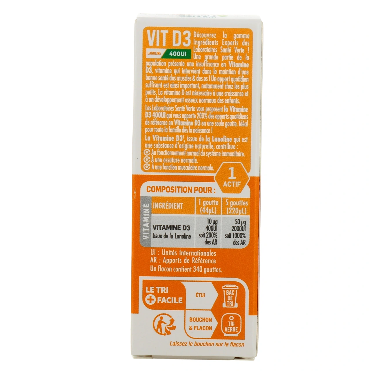 Santé Verte Vitamine D3 400UI Défenses naturelles - Vue 3