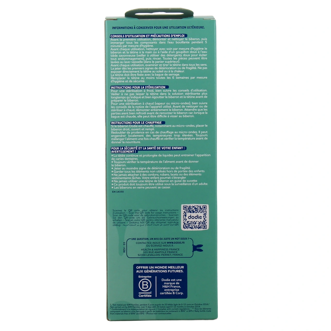 Dodie Biberon Verre Anti-Colique 0-6 mois - Vue 12