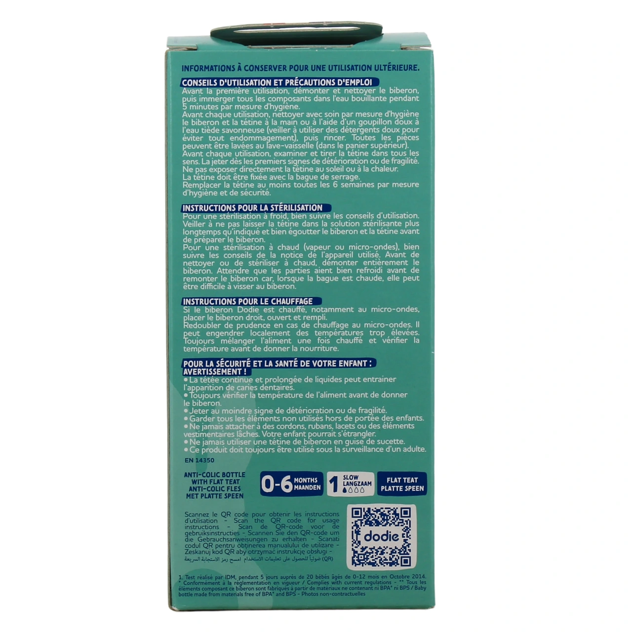 Dodie Biberon Tétine Plate Anti-Colique - Vue 3