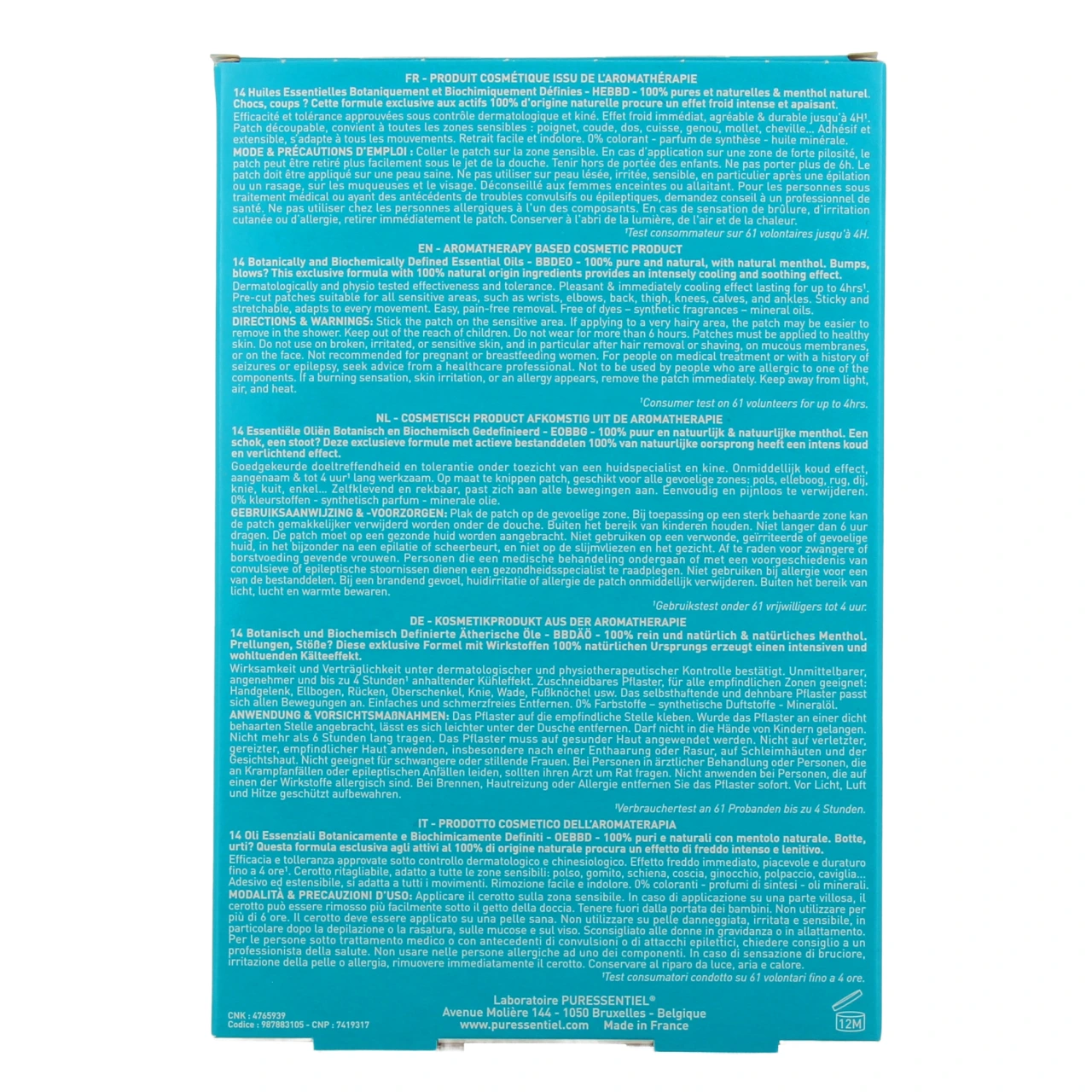 Puressentiel Articulations et Muscles Cryo Pure Patchs Froids - Vue 3