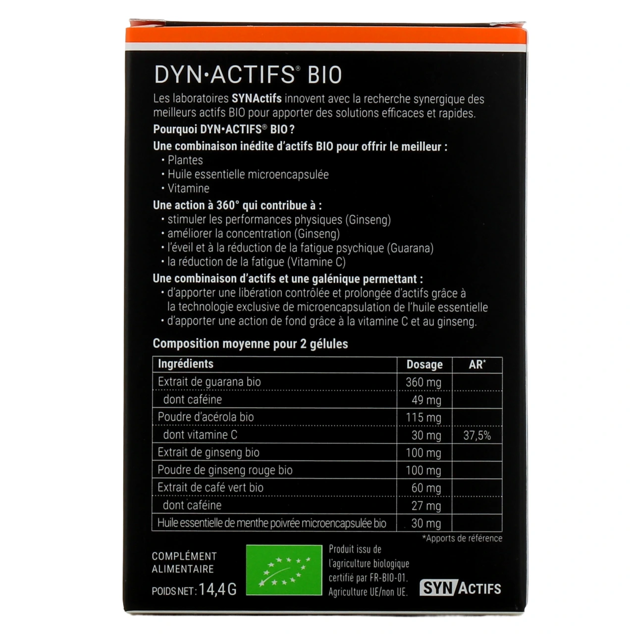 Synactifs Dyngreen Tonus 30 gélules Bio - Vue 3