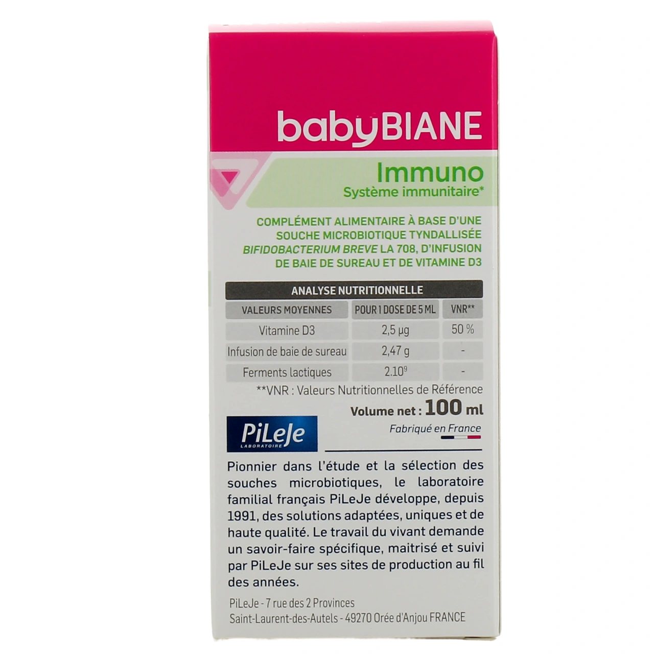 Pileje Babybiane Immuno - Vue 3