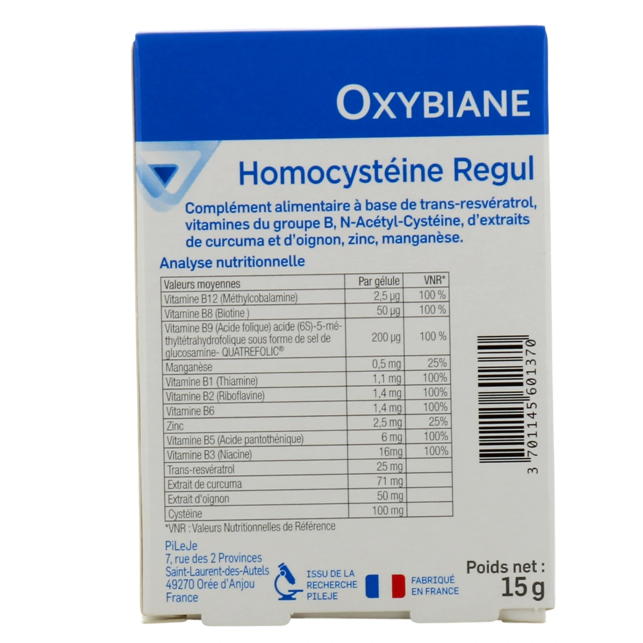 Pileje Oxybiane Homocystéine Regul - Vue 3