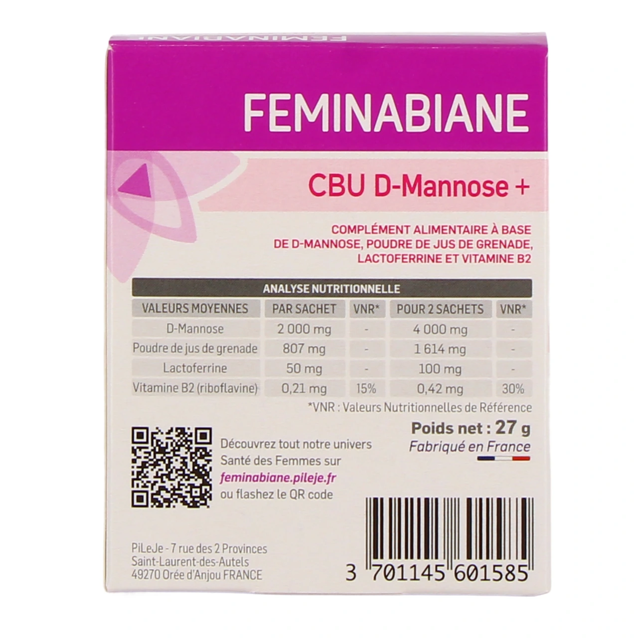 Feminabiane CBU D-Mannose + - Vue 3