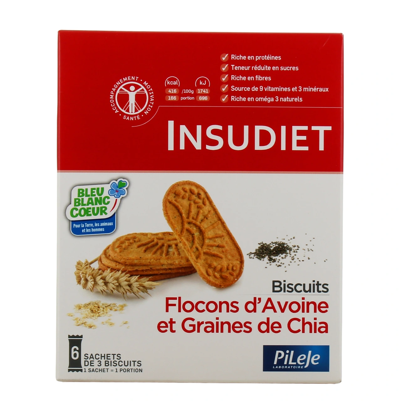 Insudiet Biscuits Flocons d'Avoine et Graines de Chia - Vue 2