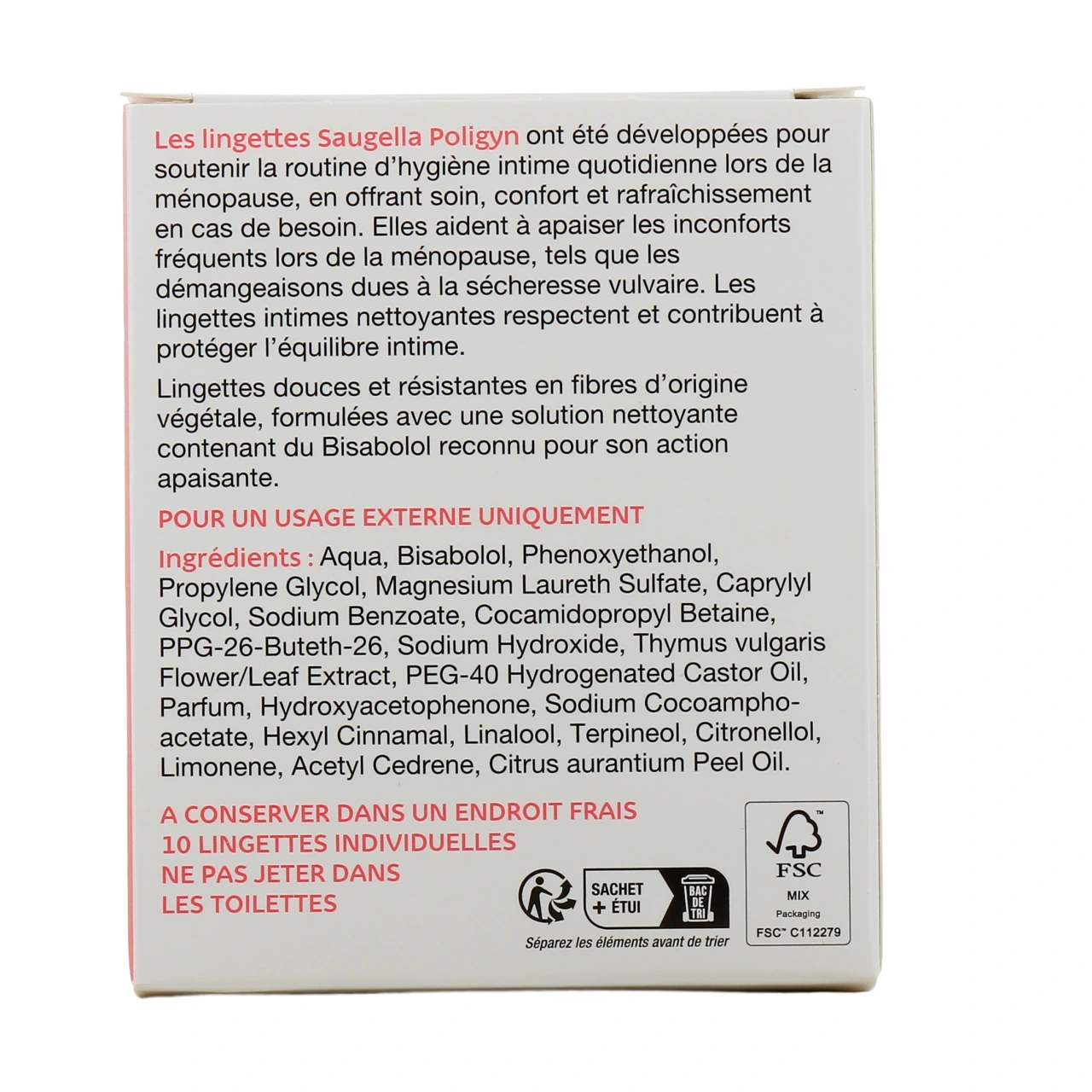 Saugella Poligyn Lingettes Hygiène Intime - Vue 3