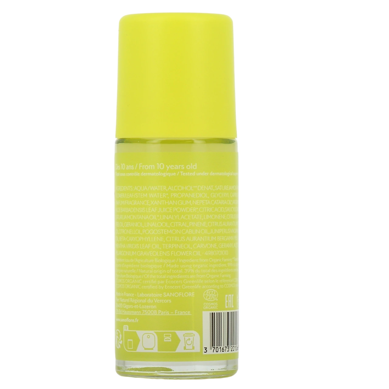 Sanoflore Déodorant Fraicheur Bio Anti-traces 24h Citrus - Vue 3