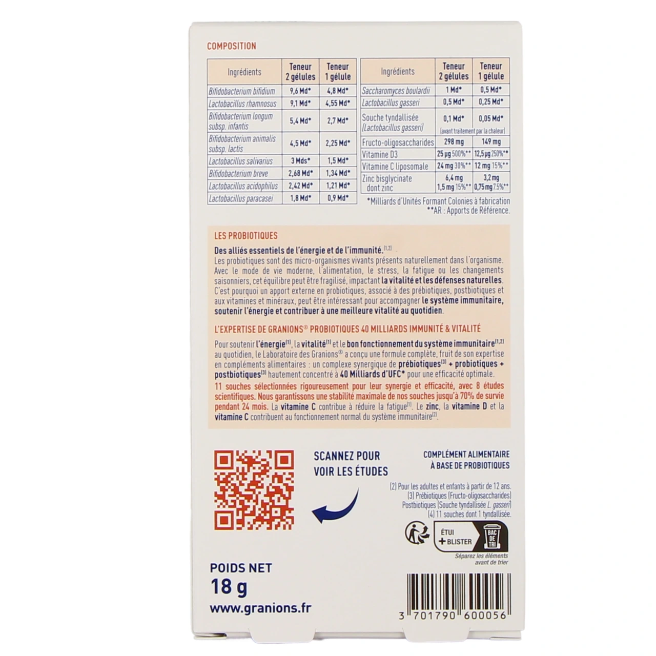 Granions Probiotiques Immunité & Vitalité - Vue 3