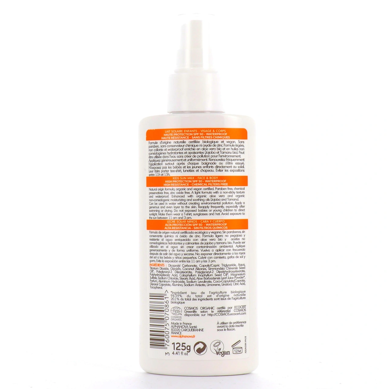 Alphanova Sun Kids Spray Solaire Bio Enfants SPF 50 - Vue 5