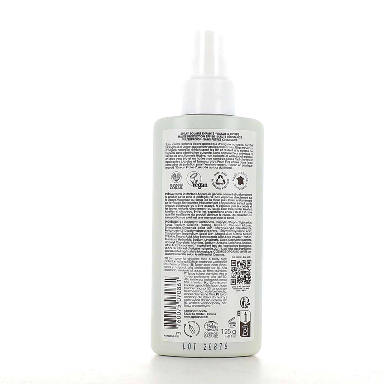 Alphanova Sun Kids Spray Solaire Bio Enfants SPF 50 - Vue 2
