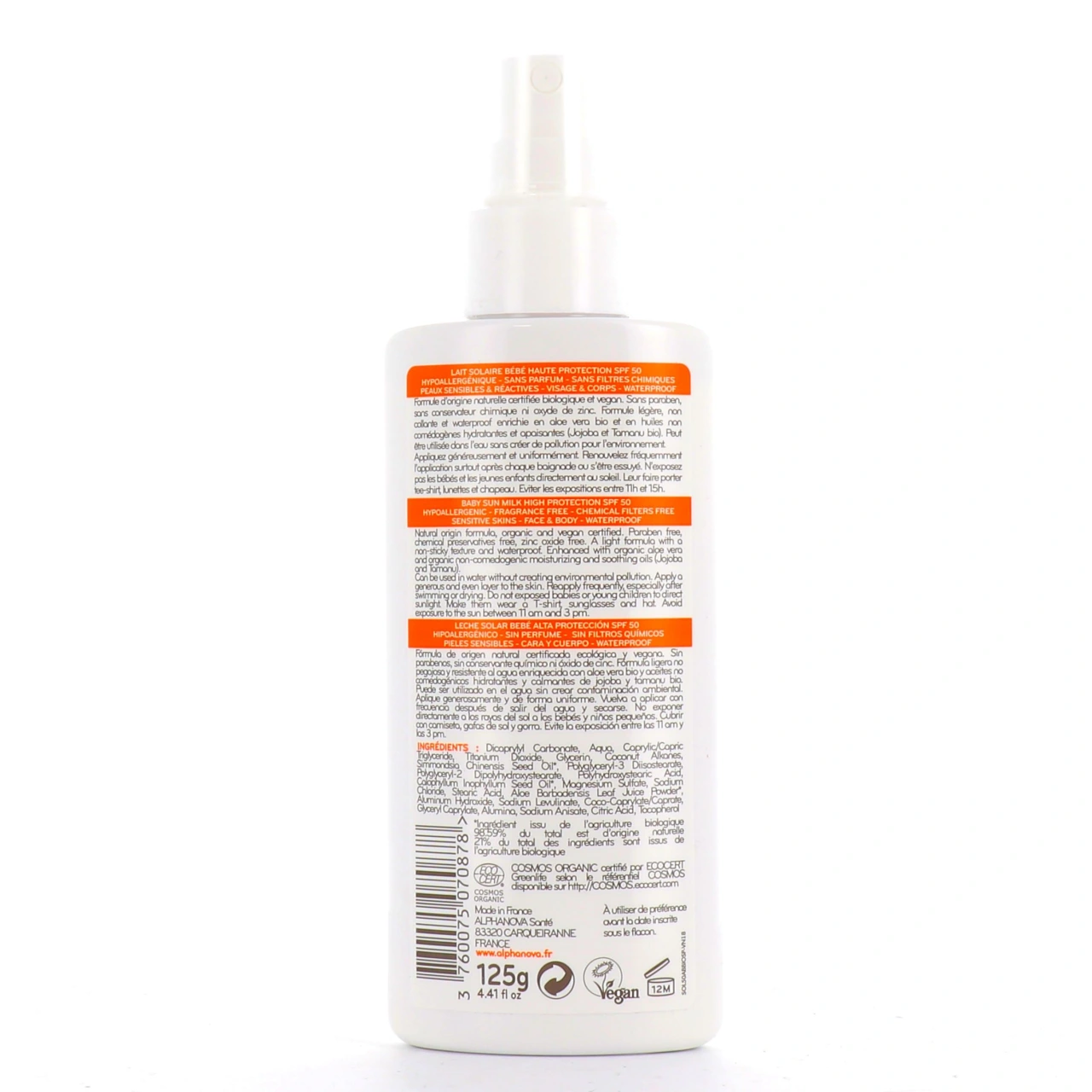 Alphanova Bébé Spray Solaire Bio SPF 50 - Vue 5