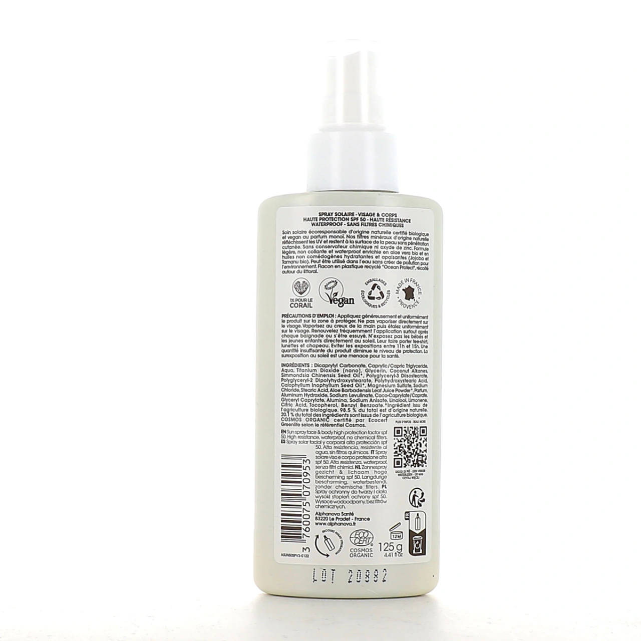 Alphanova Sun Spray Solaire Bio SPF 50 - Vue 2