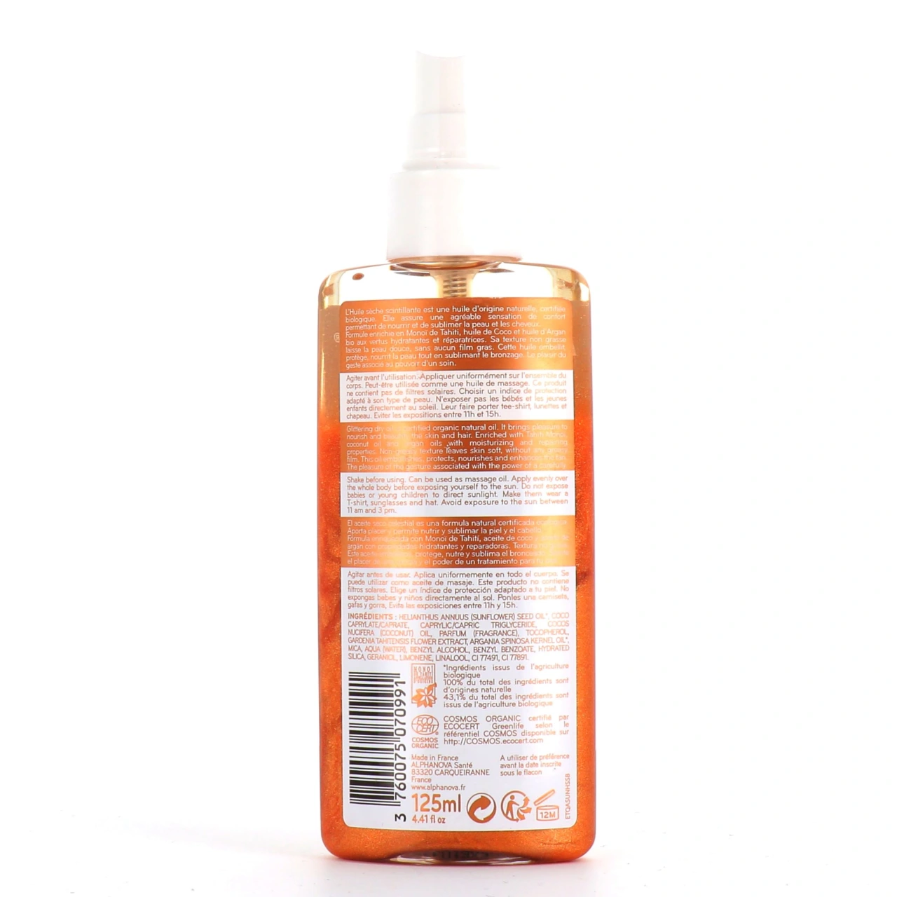 Alphanova Sun Huile Sèche Scintillante Bio - Vue 4
