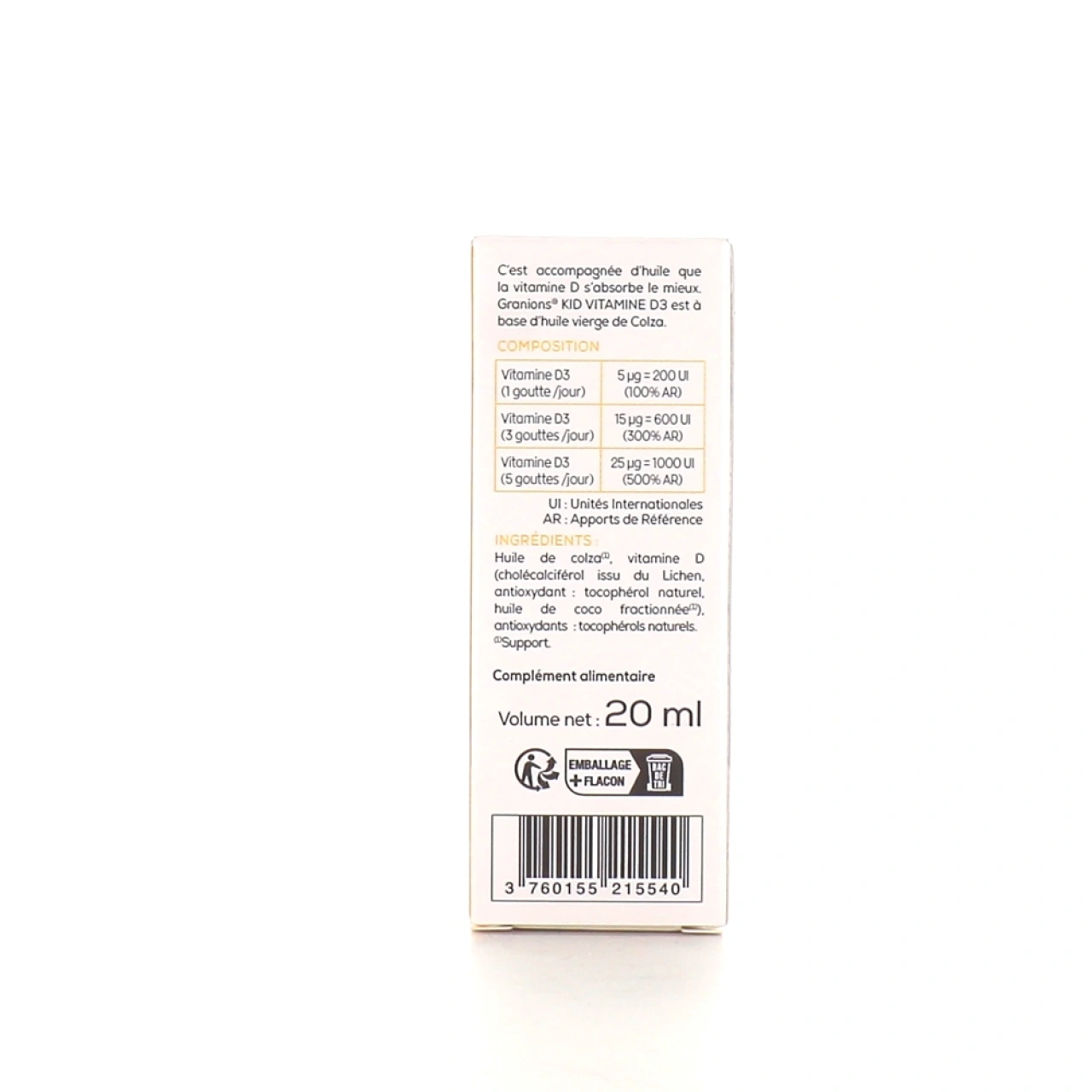 Granions Kid Vitamine D3 200 UI Gouttes - Vue 2