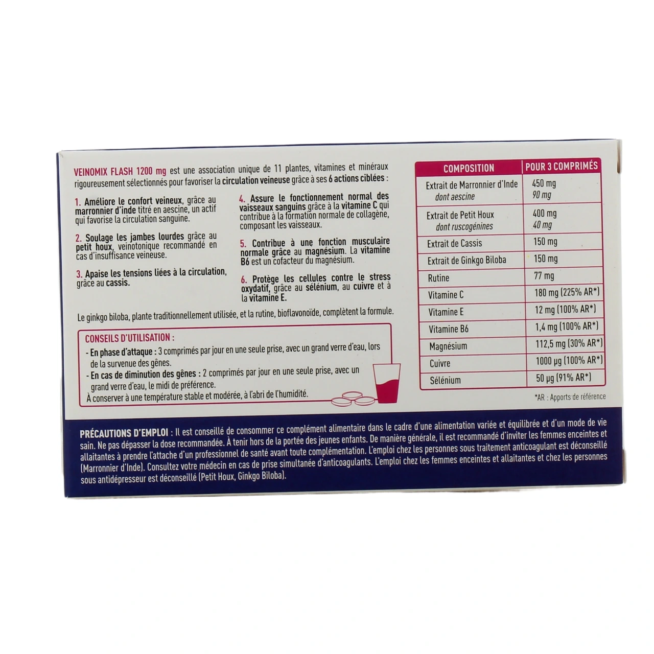 Granions Veinomix Flash 1200 mg Circulation Veineuse - Vue 6