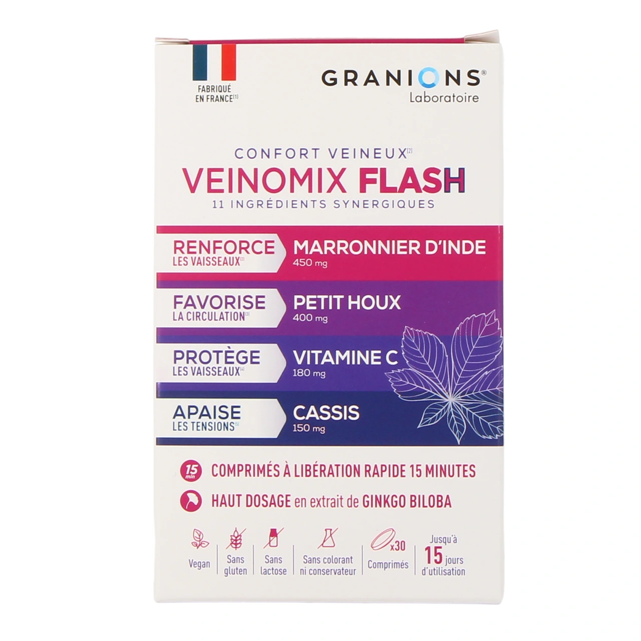 Granions Veinomix Flash 1200 mg Circulation Veineuse - Vue 2