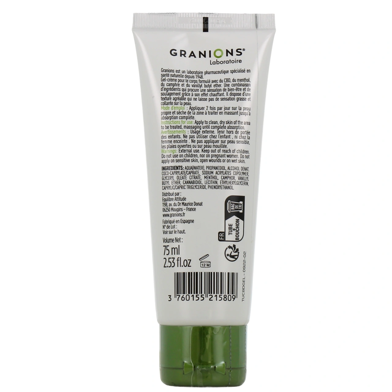 Granions CBD Gel-Crème Confort Effet Chauffant - Vue 3