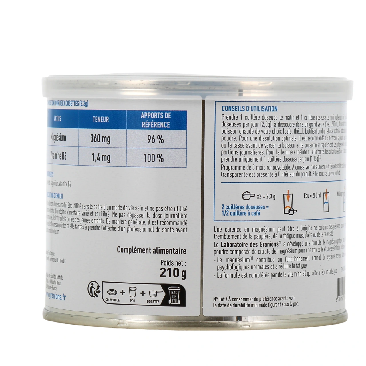 Granions Magnésium 360mg Anti-Fatigue Physique et Mentale - Vue 3