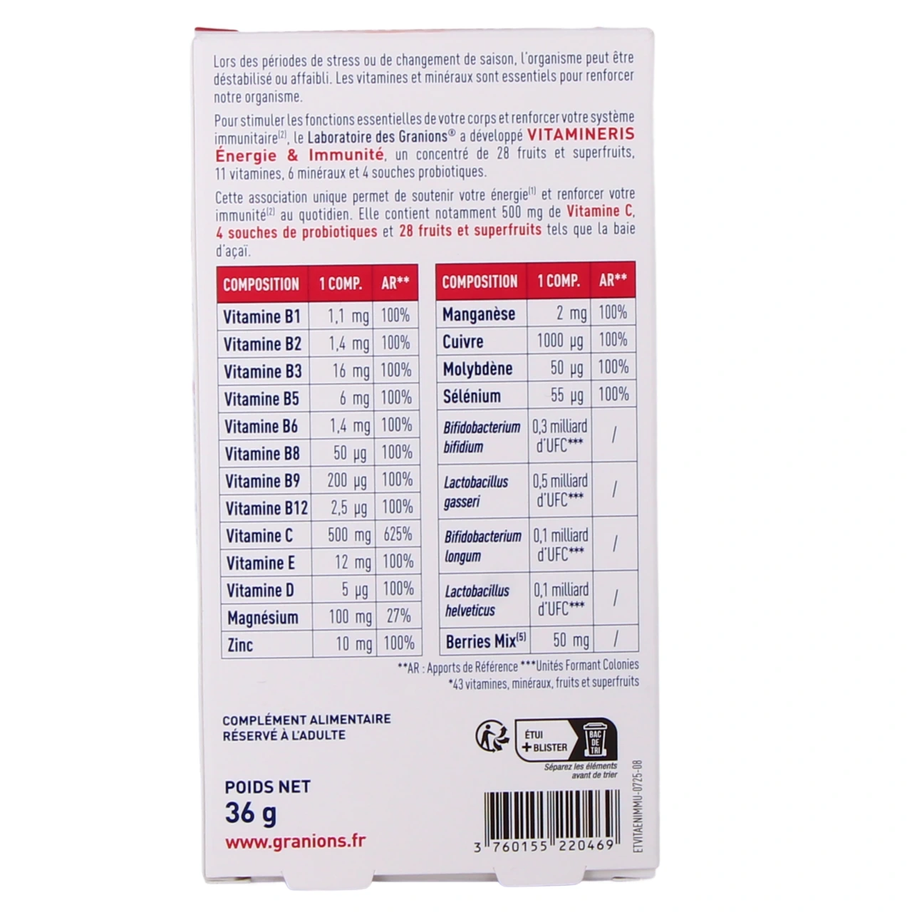 Granions Vitamineris Énergie & Immunité - Vue 3