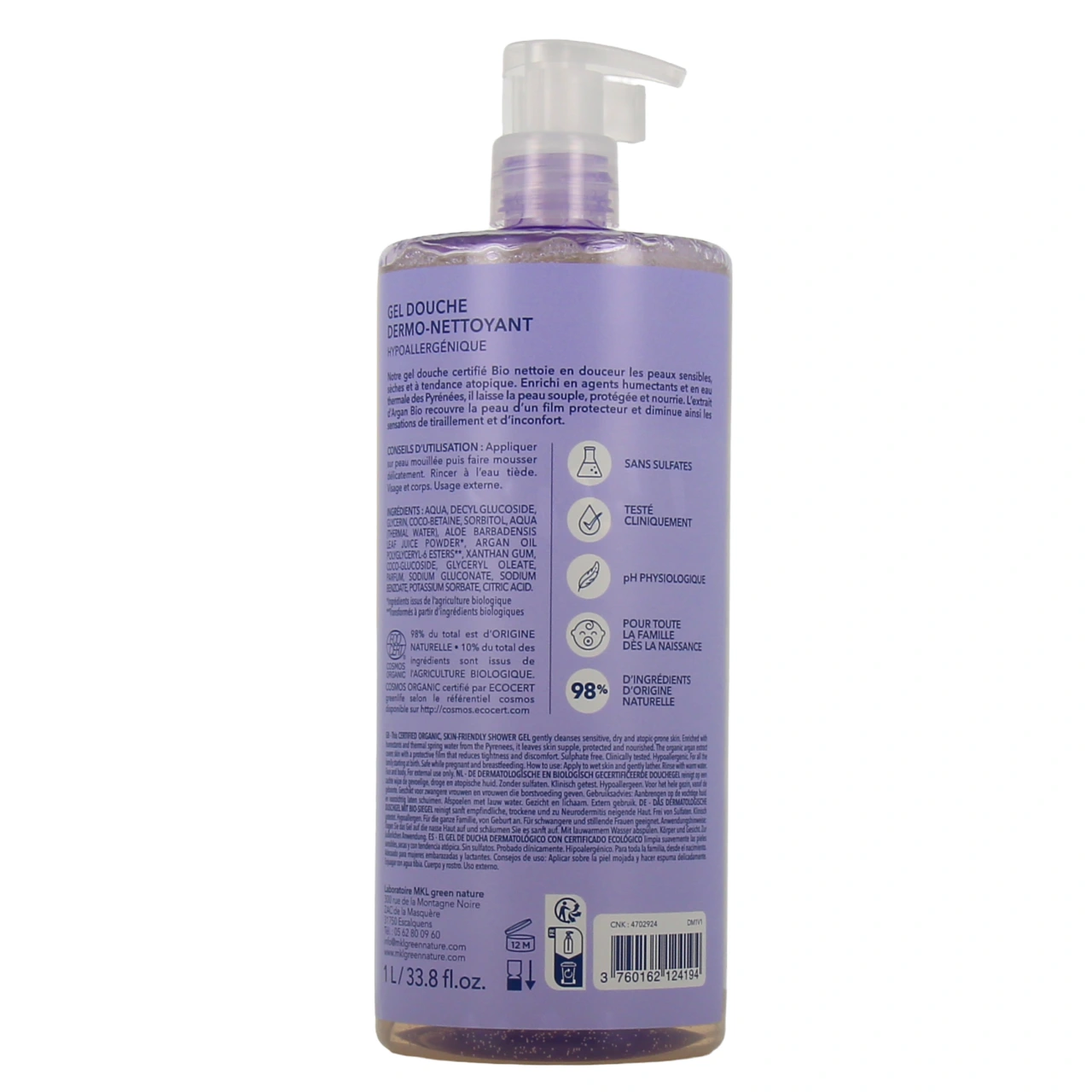 MKL Aqua Gel Douche Dermo-Nettoyant Bio - Vue 3