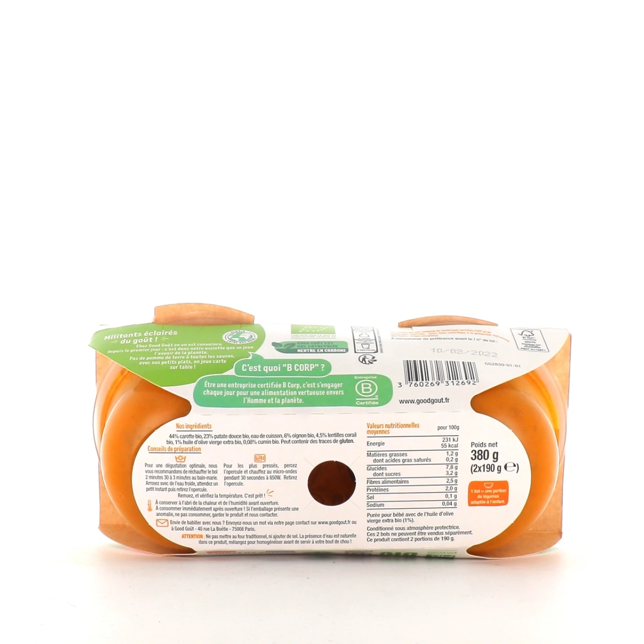 Good Goût Plat Bio pour Bébé - Vue 3