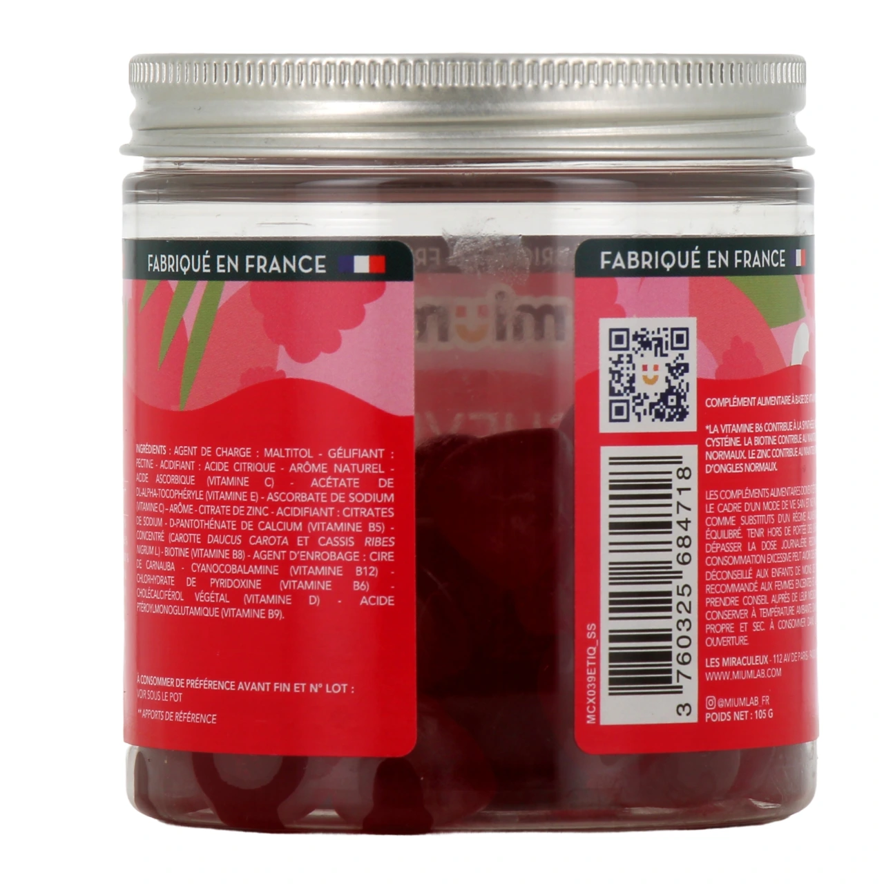 Mium Lab Cheveux et Ongles Gummies Sans sucres - Vue 3