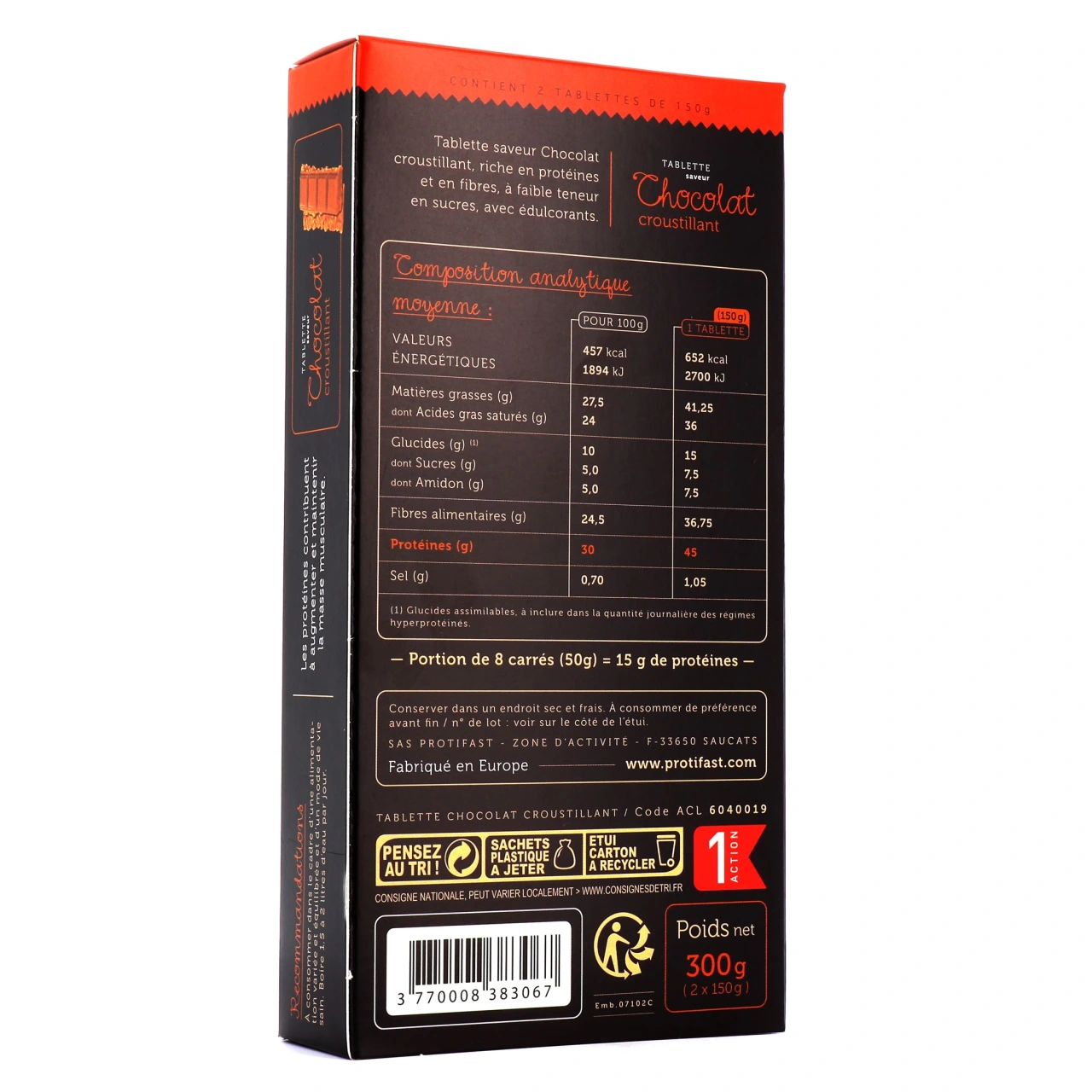 Protifast Tablettes saveur chocolat croustillant - Vue 2