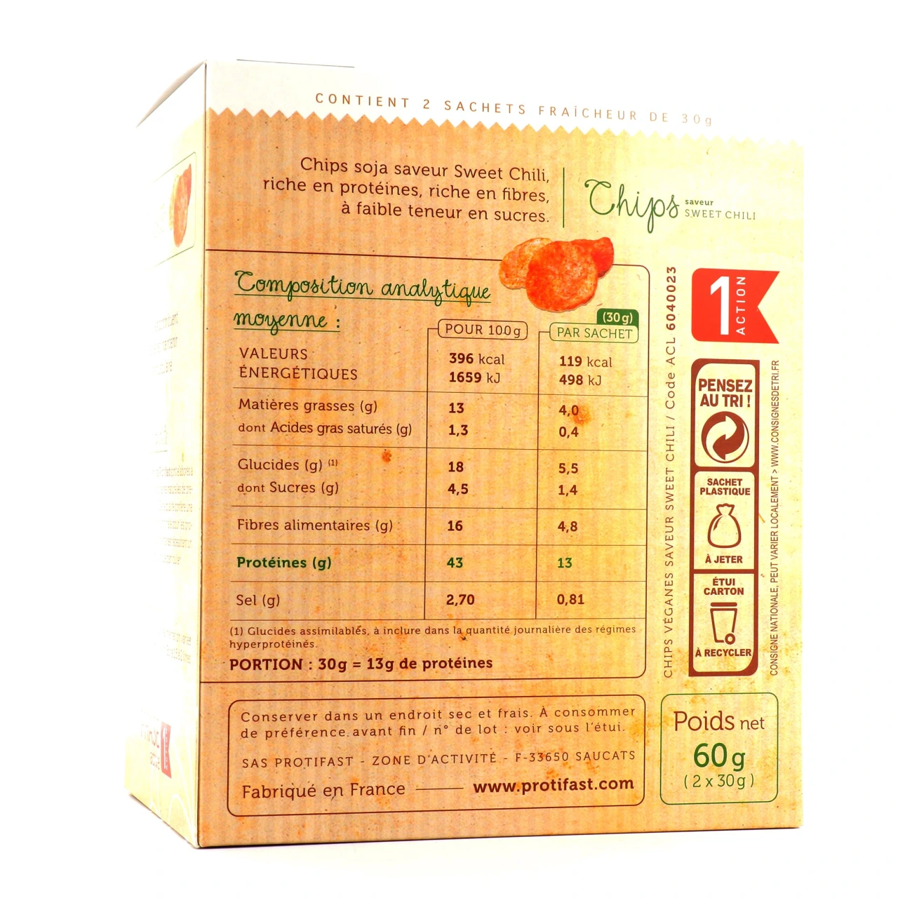Protifast Chips Saveur Sweet Chili - Vue 2