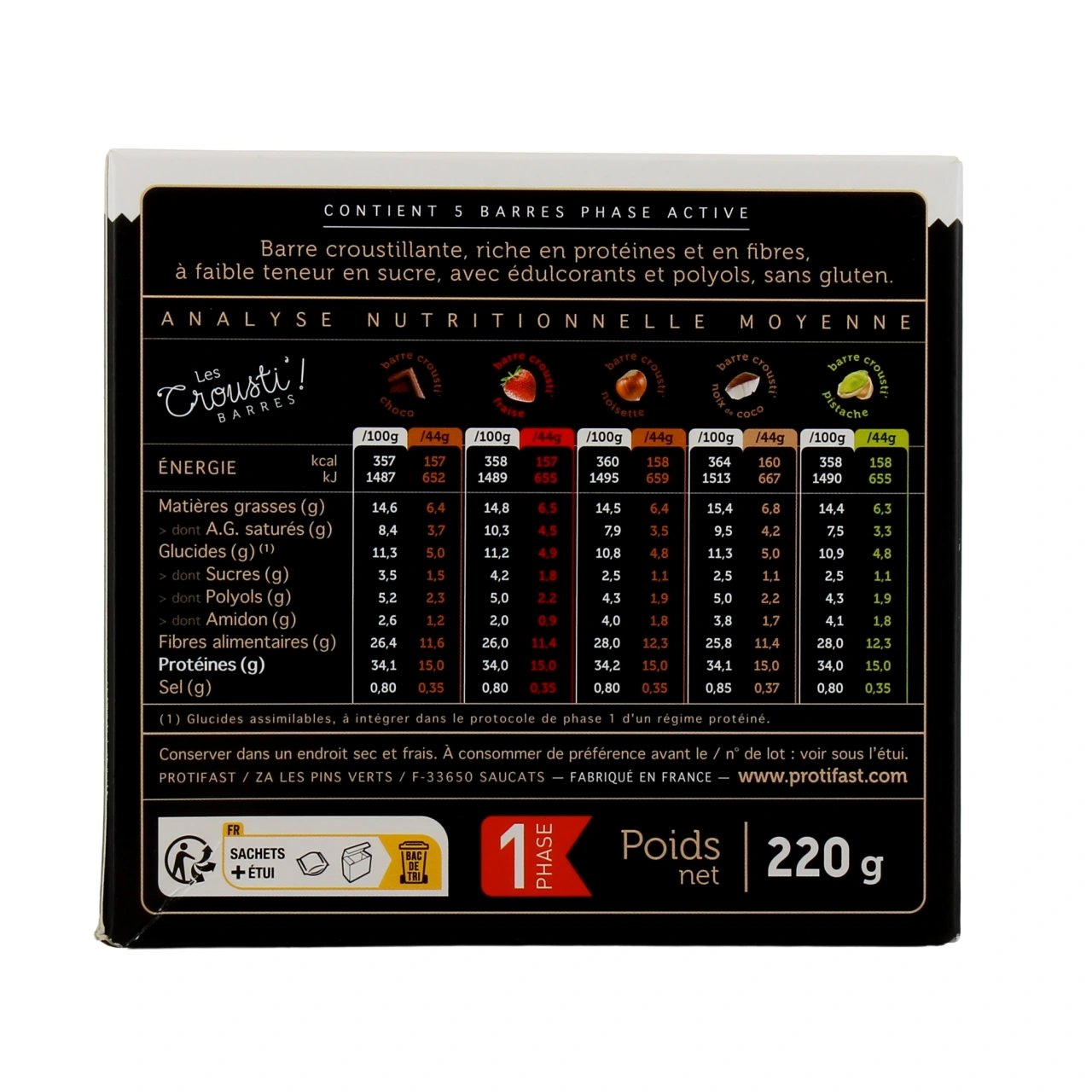 Protifast Hyperprotéiné Barre Crousti - Vue 6