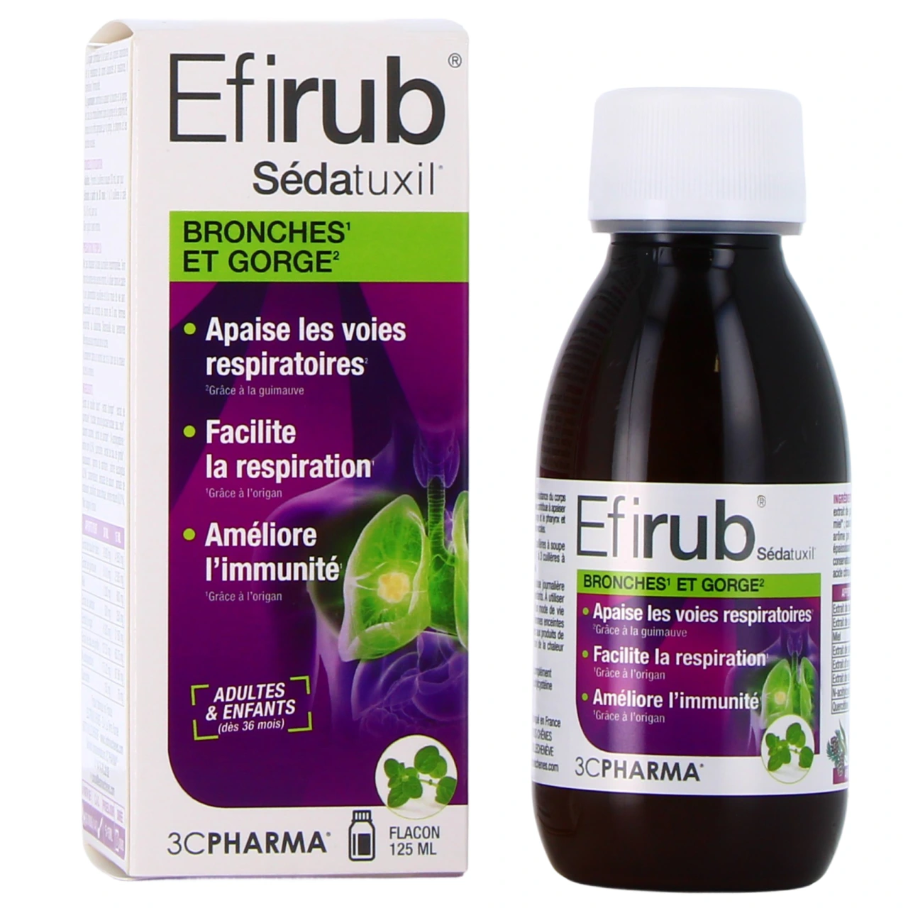 3C Pharma Efirub Sédatuxil Sirop - 3C Pharma