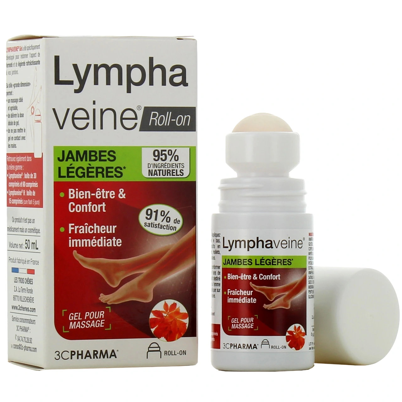 3C Pharma Lymphaveine Roll-on Jambes Légères - 3C Pharma